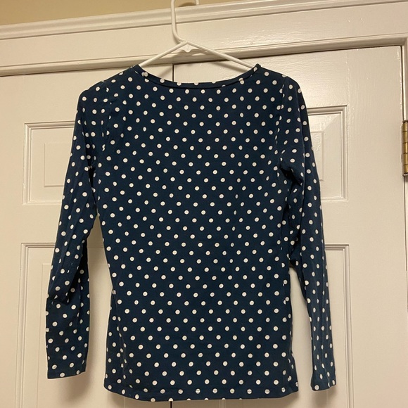 Ann Taylor polka dot greenish-blue t-shirt - Picture 2 of 2